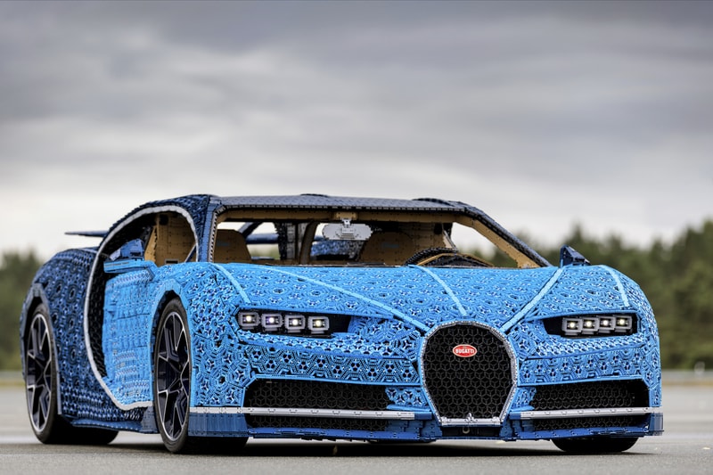 LEGO Technic Bugatti Chiron Life Size Model Blue Drivable