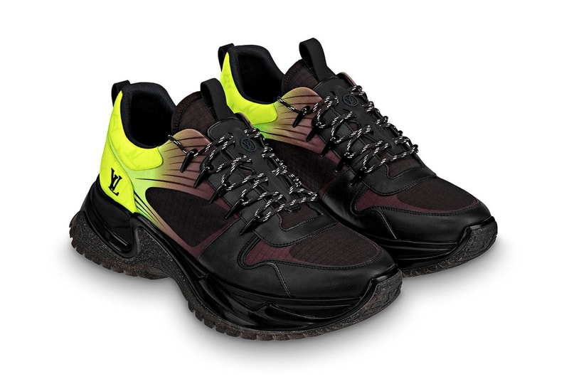 Louis Vuitton Run Away Pulse Sneaker Release Silver Grey Monogram Titanium finish White Orange Fluo canvas Yellow Python leather