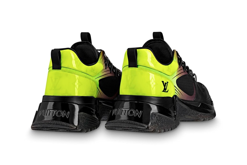Louis Vuitton Run Away Pulse Sneaker Release Silver Grey Monogram Titanium finish White Orange Fluo canvas Yellow Python leather