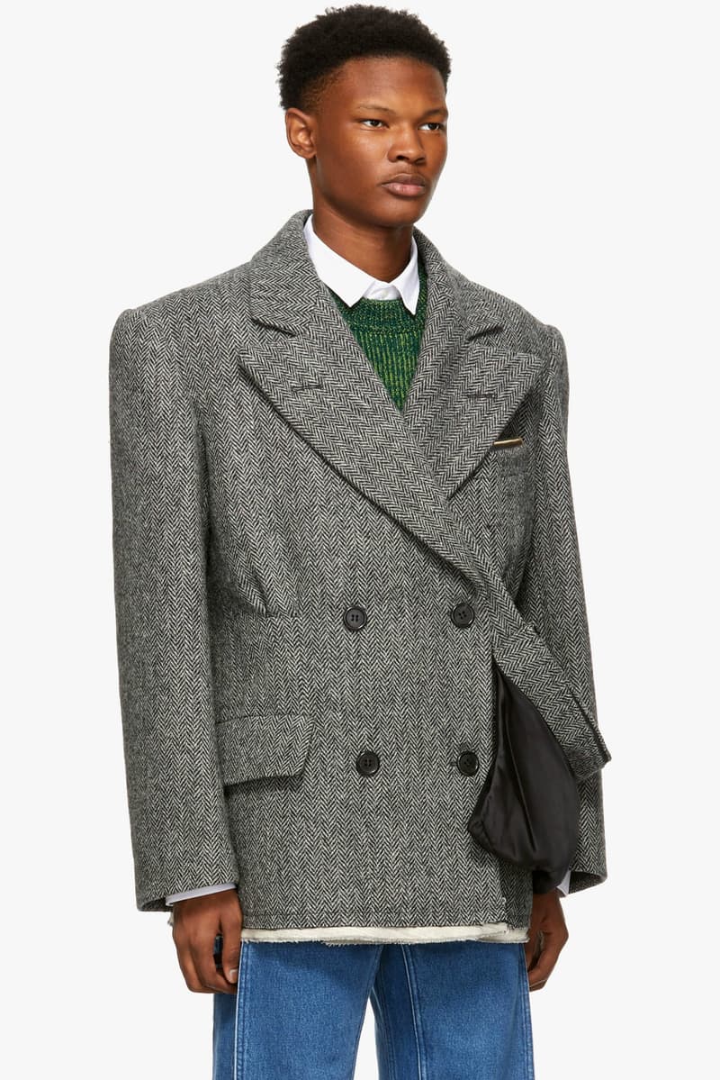 Maison Margiela Fall Winter 2018 Peacoat Blazer release info black white herringbone