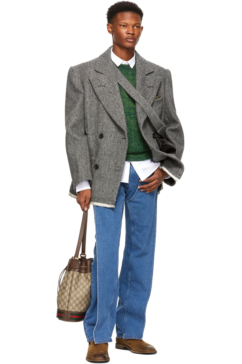 Maison Margiela Fall Winter 2018 Peacoat Blazer release info black white herringbone