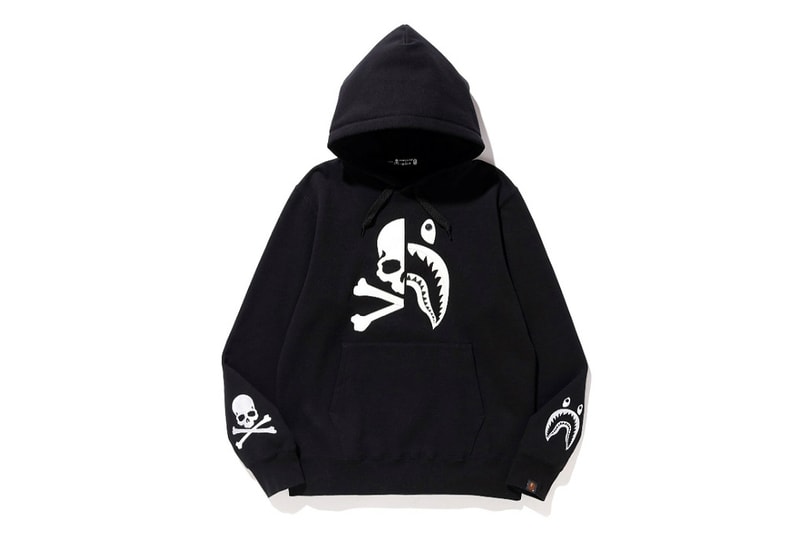 mastermind vs BAPE Collaboration Announcement Skulls Black Shark Jacket