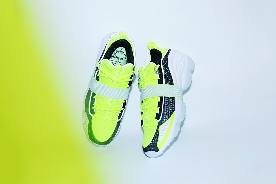 mita sneakers winiche co reebok dmx run-10 sneakers shoes collaboration neon white black