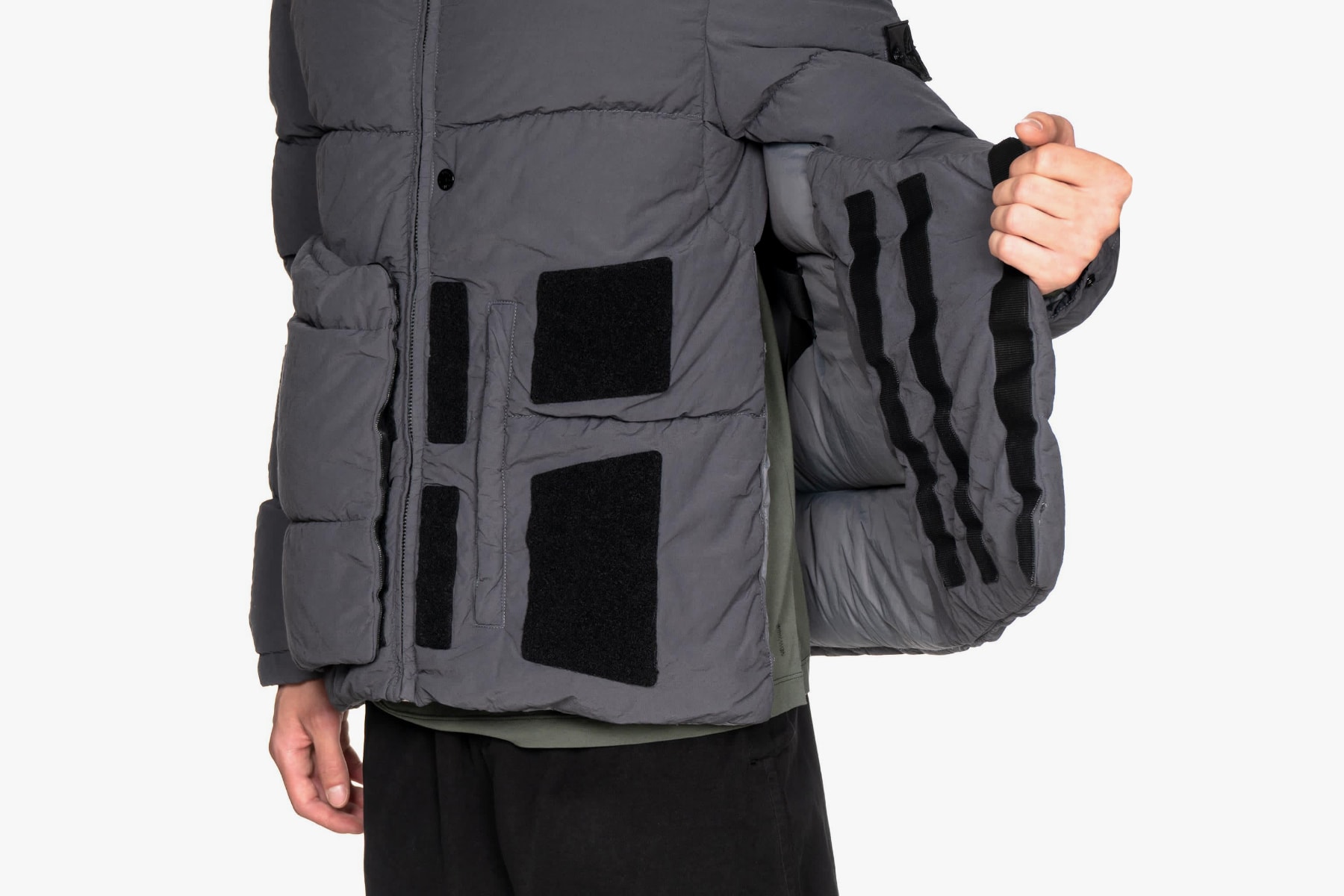 Naslan Light Garment Dyed Real Down Vest Jacket Grey Black Panels Fall Winter 2018 Errolson Hugh