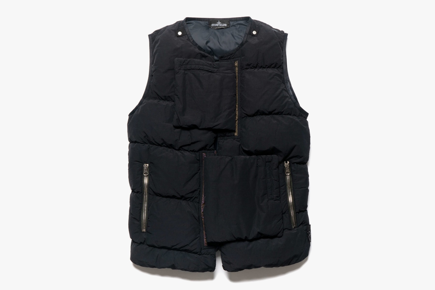 Naslan Light Garment Dyed Real Down Vest Jacket Grey Black Panels Fall Winter 2018 Errolson Hugh