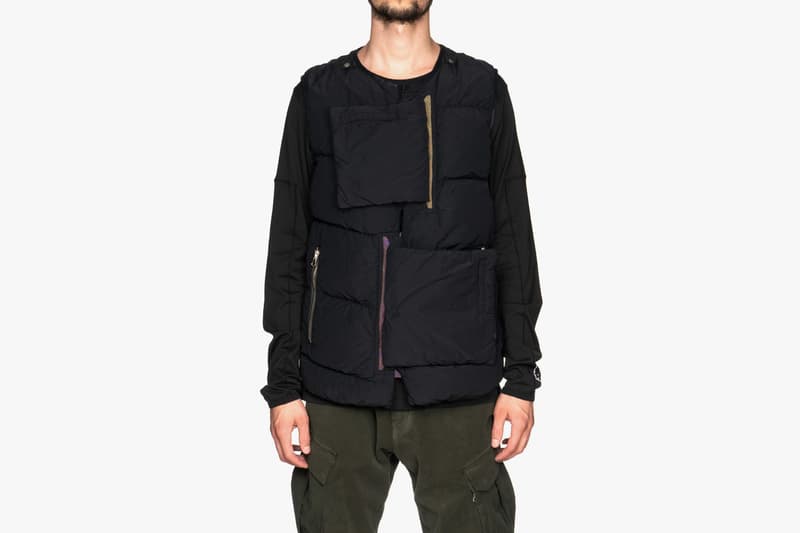 Naslan Light Garment Dyed Real Down Vest Jacket Grey Black Panels Fall Winter 2018 Errolson Hugh