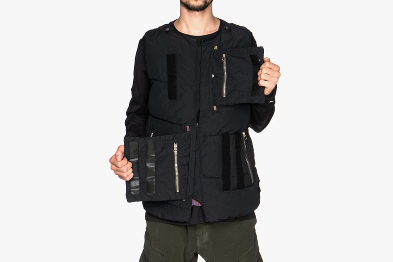 Naslan Light Garment Dyed Real Down Vest Jacket Grey Black Panels Fall Winter 2018 Errolson Hugh