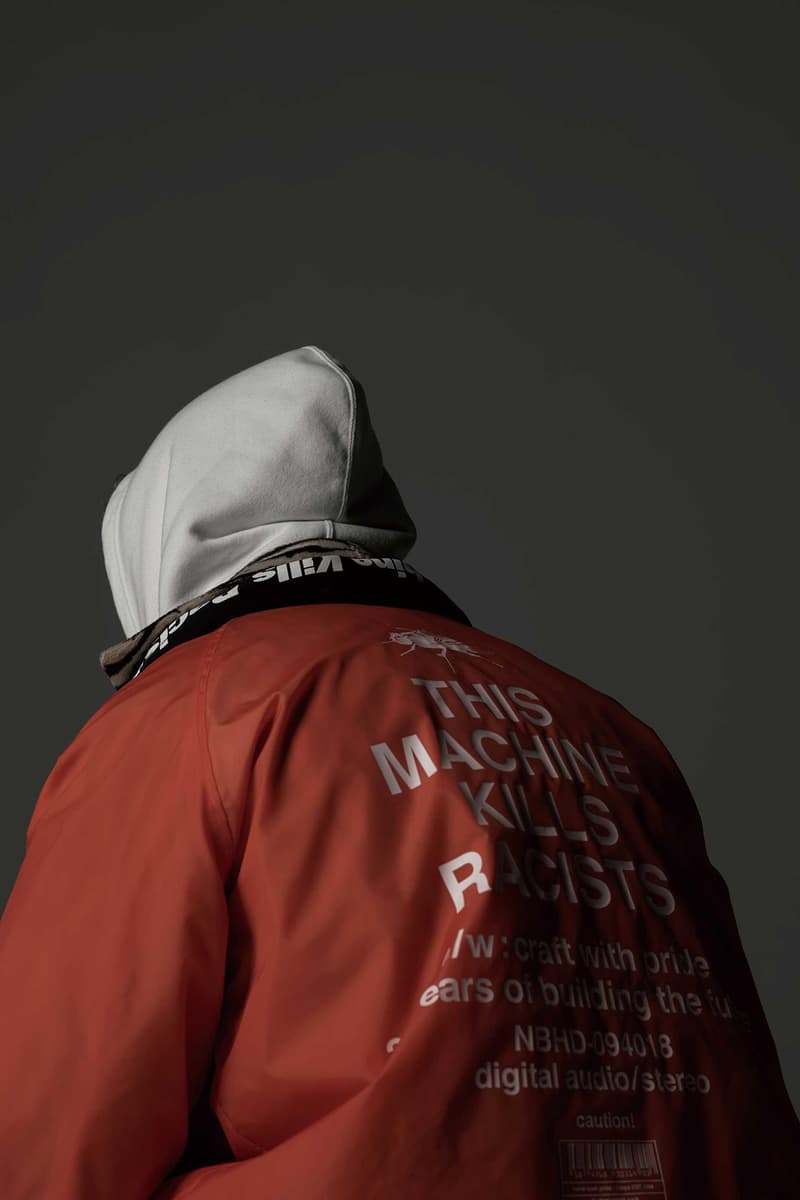 NEIGHBORHOOD Fall Winter 2018 Lookbook collection shinsuke takizawa japan this machine kills fascists racists kill the death team cold weather mans field squad old joe co collaboration sculpture ceramic incense