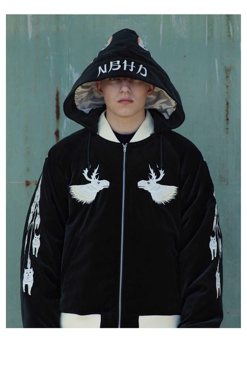 NEIGHBORHOOD Fall Winter 2018 Lookbook collection shinsuke takizawa japan this machine kills fascists racists kill the death team cold weather mans field squad old joe co collaboration sculpture ceramic incense