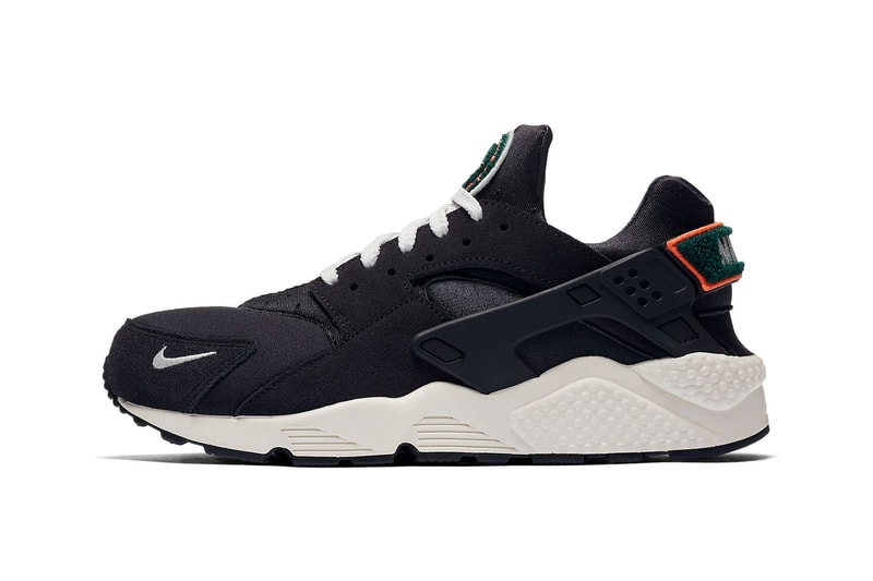 Nike Air Huarache Premium Release Date sneaker price info purchase chenille logo branding mini swoosh colorway Oil Grey/Rainforest/Bright Mango/Sail University Red/Blackened Blue/Provence Desert/Burgundy Ash/Royal Tint/Sail  Royal Tint/Blue Void/Neptune Green/Sail