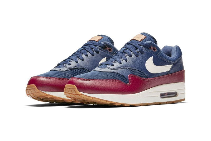 Nike Air Max 1 Leather "Navy/Red" & "Grey/Blue" sneaker colorway release date price info purchase