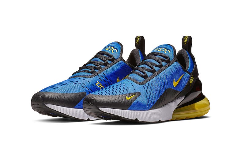 blue and yellow nike air max 27