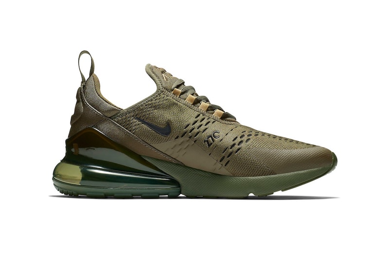 Nike Air Max 270 Triple Olive Release swoosh brown green