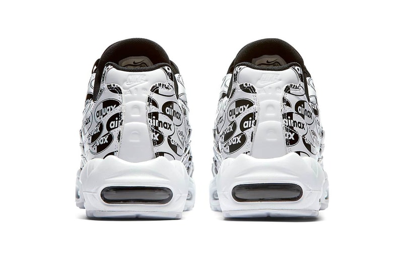 Nike Air Max 95 Premium All Over Logo White Release Black Info