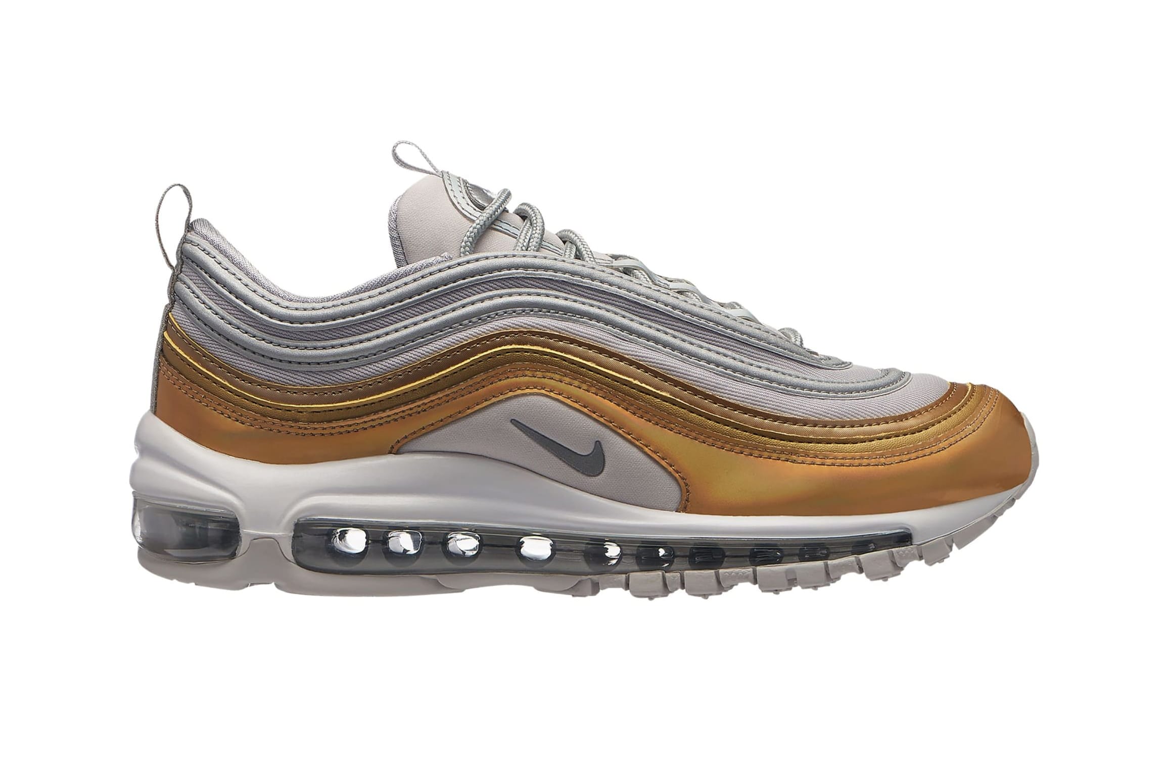 nike 97 silver and gold