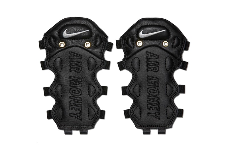 nike air more money lx 2018 august nike sportswear footwear Black crinkled Leather Suede