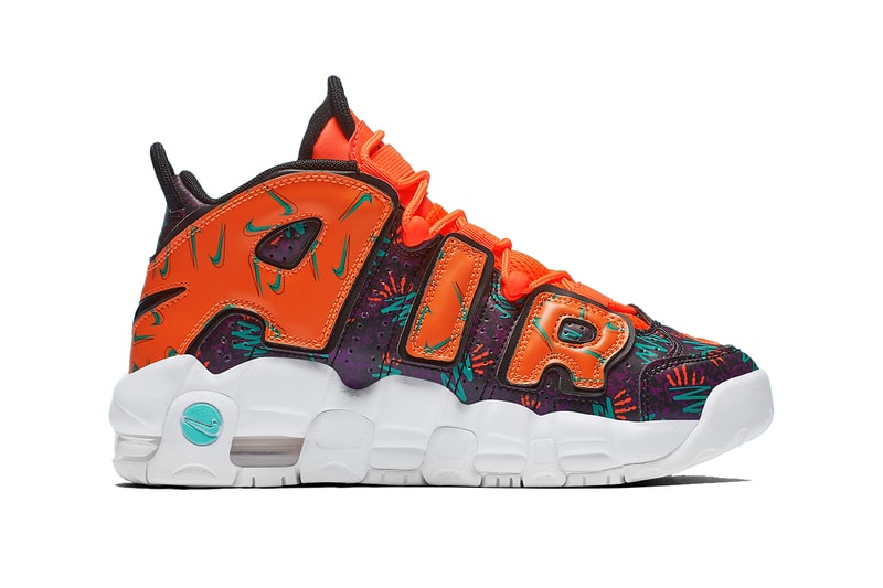 nike air more uptempo gs mismatched 2018 nike sportswear footwear total orange black hyper jade bordeaux