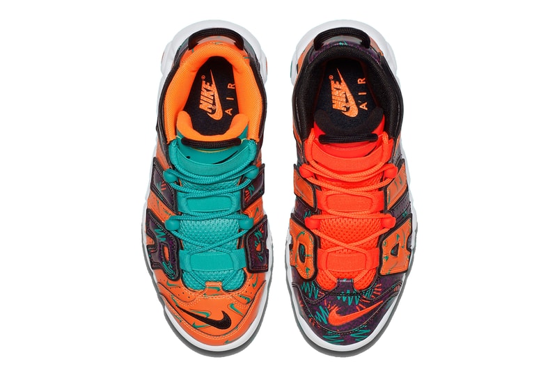 nike air more uptempo gs mismatched 2018 nike sportswear footwear total orange black hyper jade bordeaux