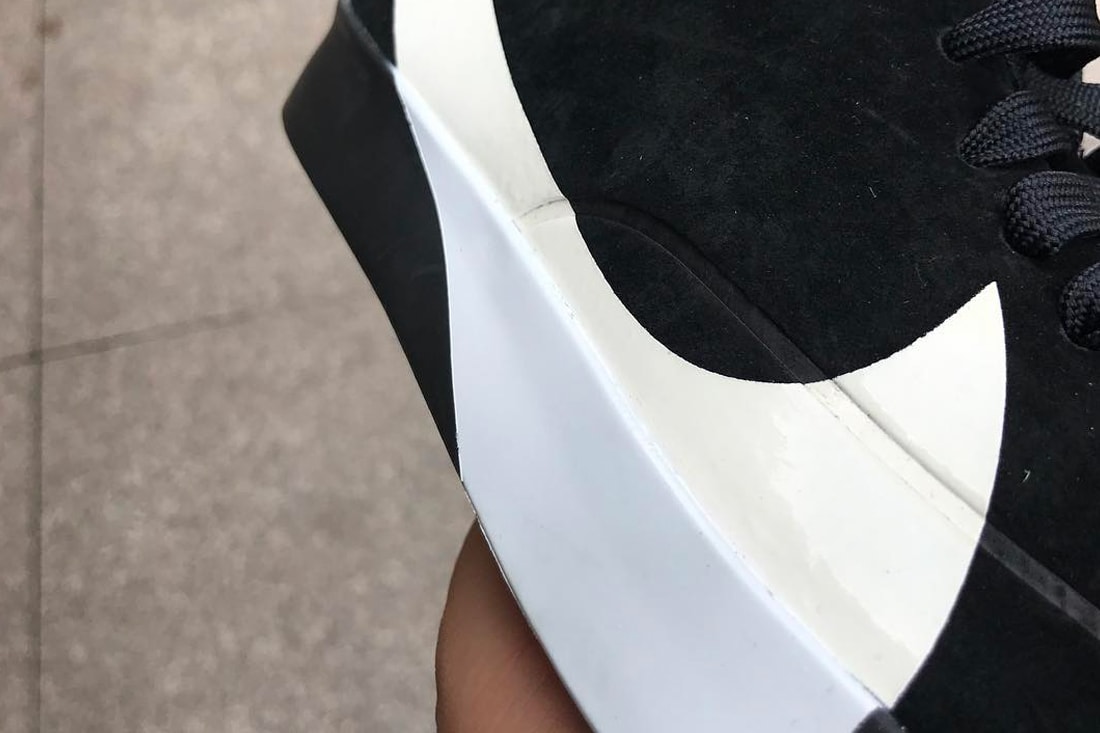 Nike Blazer City Low XS Oversized Swoosh Reveal Black White Teaser Info Big