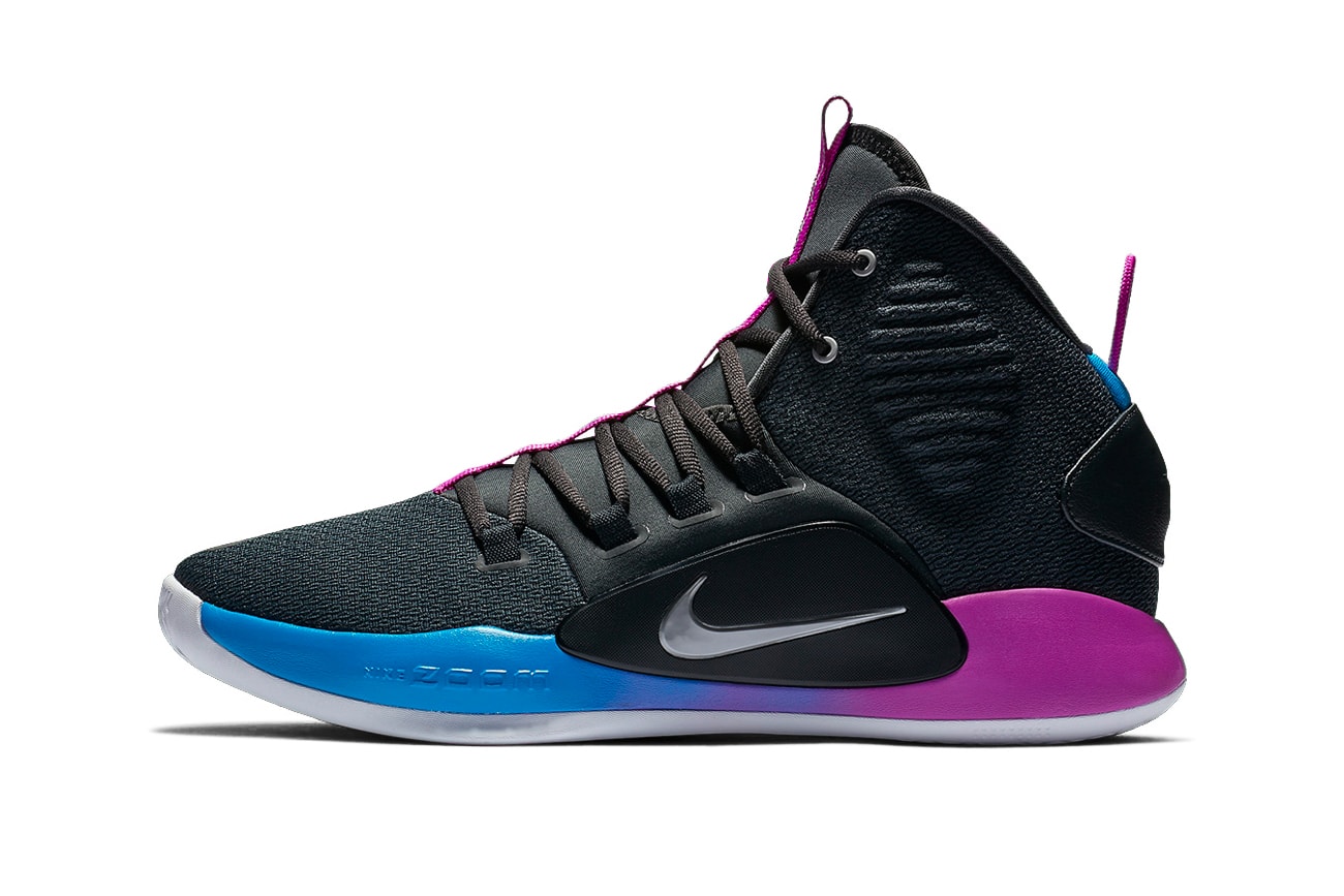 Nike Hyperdunk X Black Blue Purple august 2018 release basketball sneakers