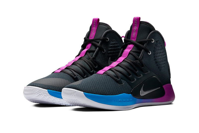 Nike Hyperdunk X Black Blue Purple august 2018 release basketball sneakers