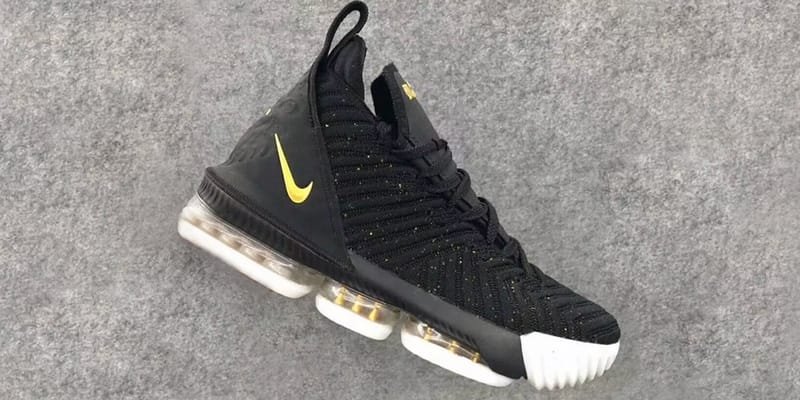 lebron 16 black and gold footlocker