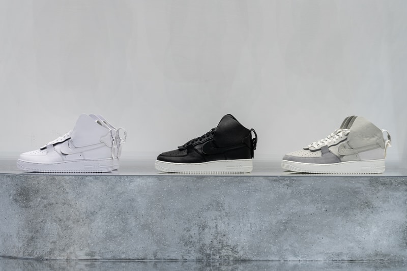psny nike air force 1 white black grey