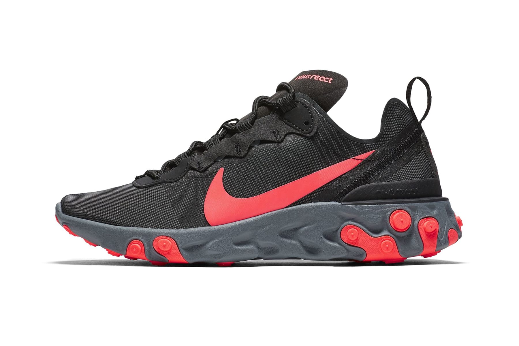 nike react 55 black and red