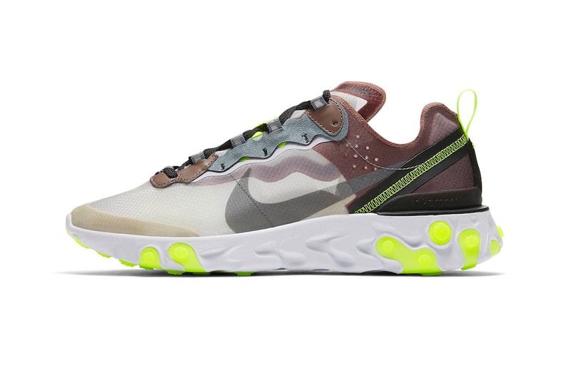 Nike React Element 87 Dark Grey Desert Sand Official Release Date Cool Grey Smokey Mauve Maroon Volt Pure Platinum Photo Blue