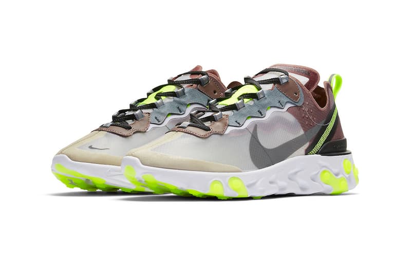 Nike React Element 87 Dark Grey Desert Sand Official Release Date Cool Grey Smokey Mauve Maroon Volt Pure Platinum Photo Blue