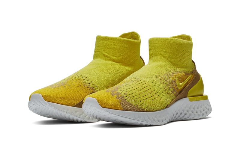 Nike Rise React Flyknit "Sonic Yellow" Release date sneaker sock colorway price purchase "SONIC YELLOW/DARK STUCCO-AMARILLO"