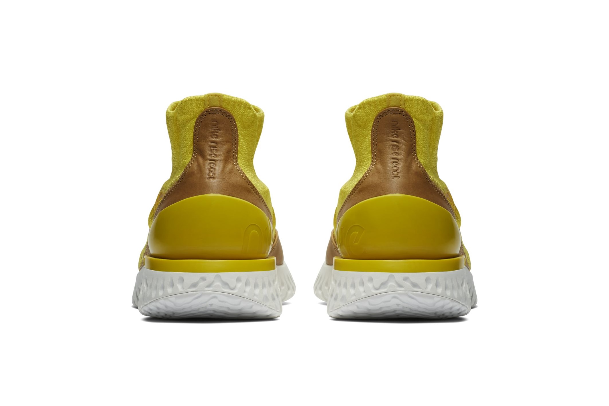 Nike Rise React Flyknit "Sonic Yellow" Release date sneaker sock colorway price purchase "SONIC YELLOW/DARK STUCCO-AMARILLO"