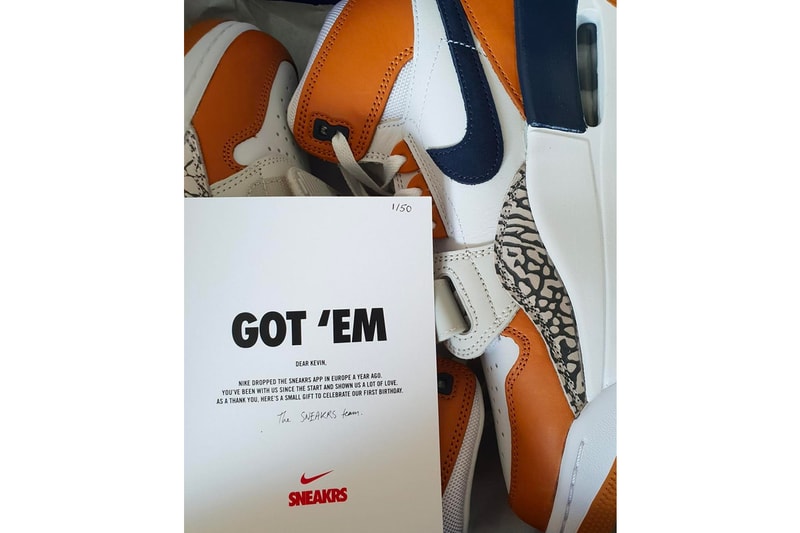 nike sneakrs app one year 1 anniversary free sneakers gift present 50 europe users