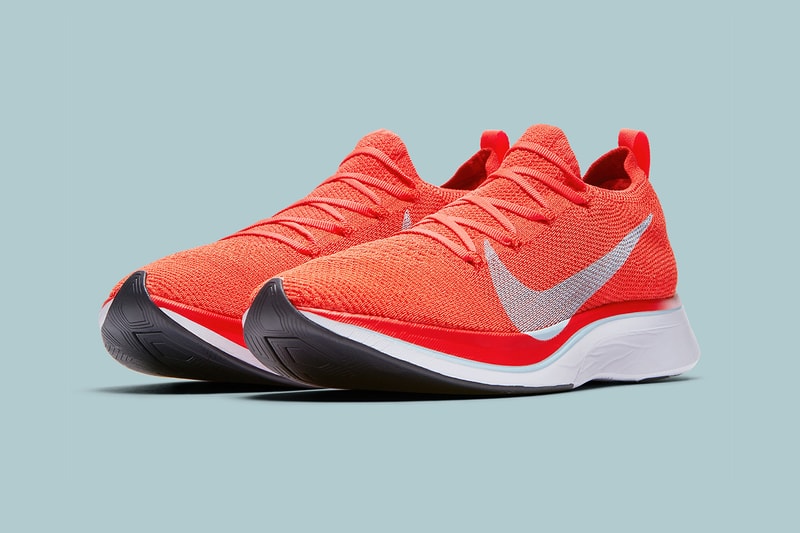 Nike Vaporfly 4% Flyknit Detailed Look Bright Crimson Ice Blue White