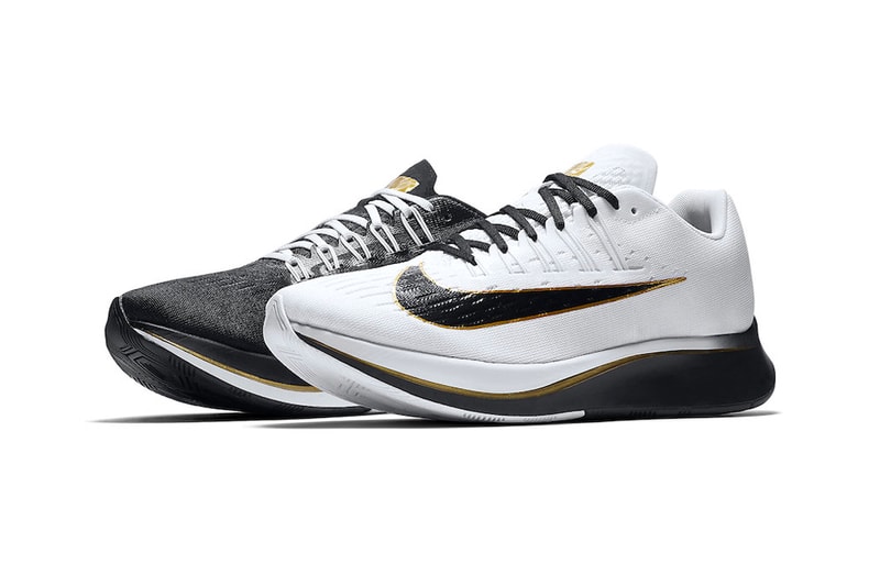 Nike Zoom Fly Mismatched Color white black metallic gold release info sneakers