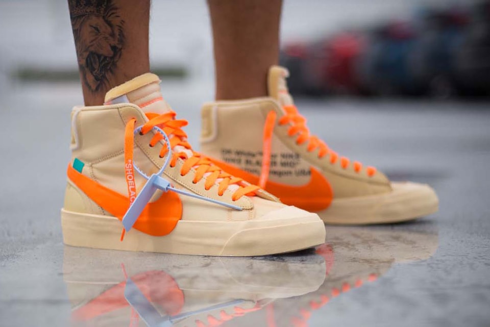 Off White X Nike Blazer All Hallow S Eve On Foot Hypebeast - off white blazers roblox