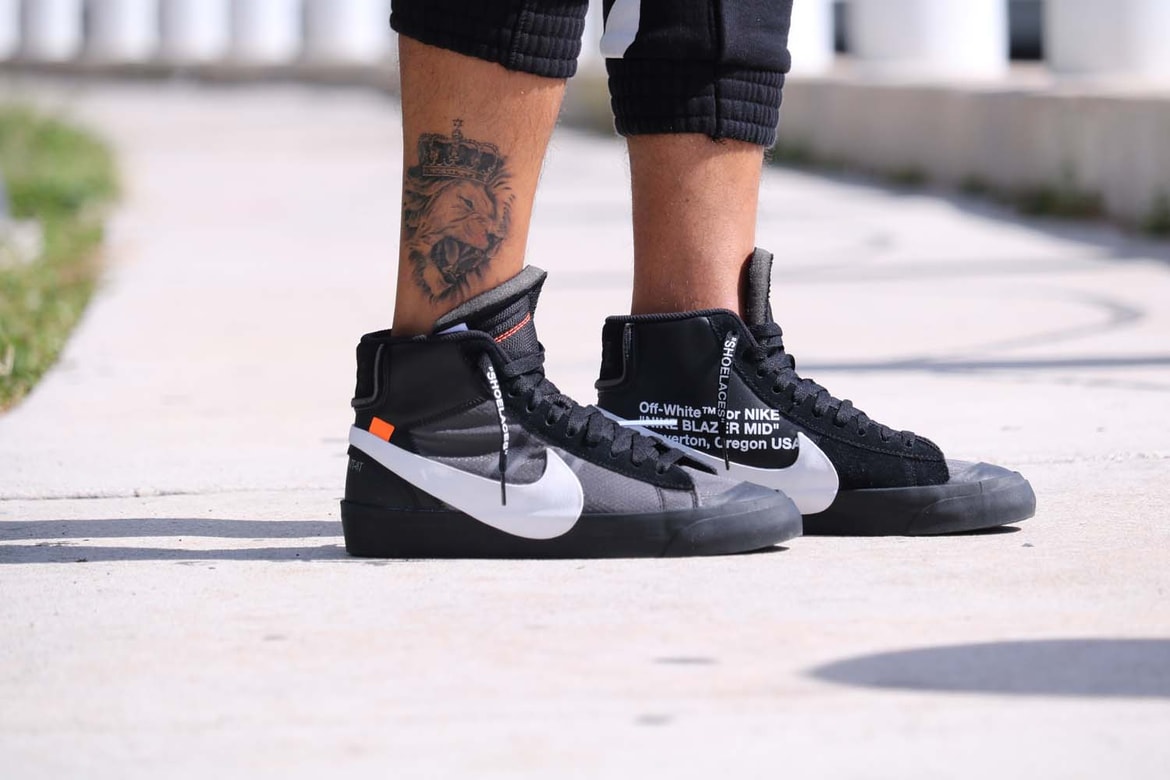 Off White X Nike Blazer Grim Reaper On Feet Hypebeast