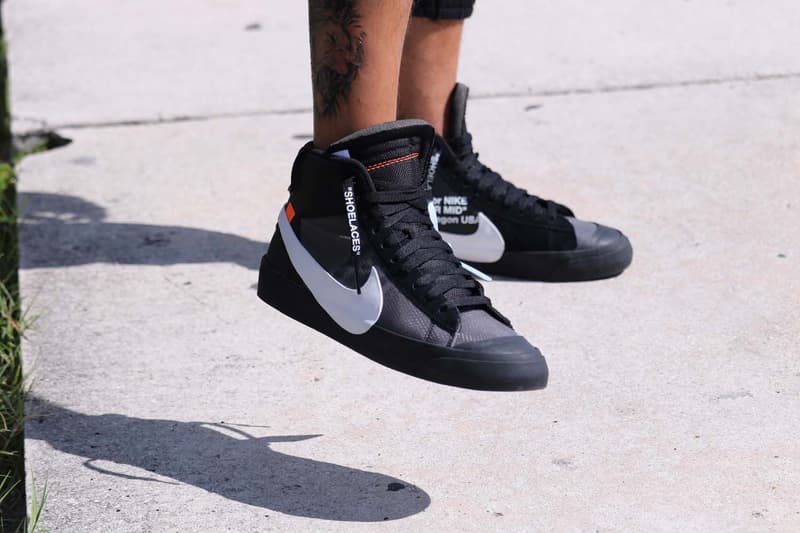 Off White X Nike Blazer Grim Reaper On Feet Hypebeast
