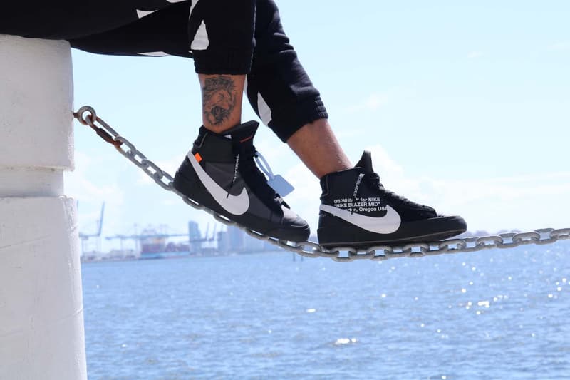 Off White X Nike Blazer Grim Reaper On Feet Hypebeast Off White X Nike Blazer Grim Reaper On Feet Hypebeast
