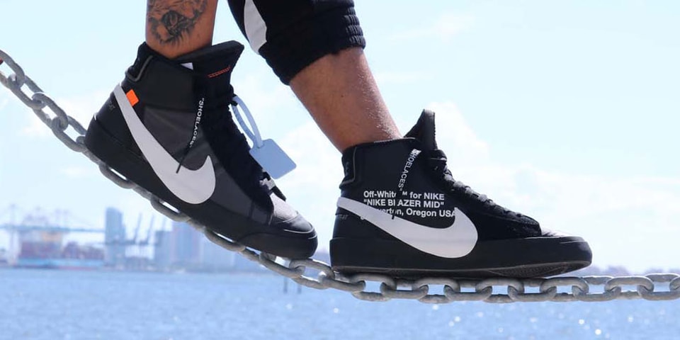 marca cable tristeza Off-White™ x Nike Blazer Grim Reaper On-Feet | Hypebeast
