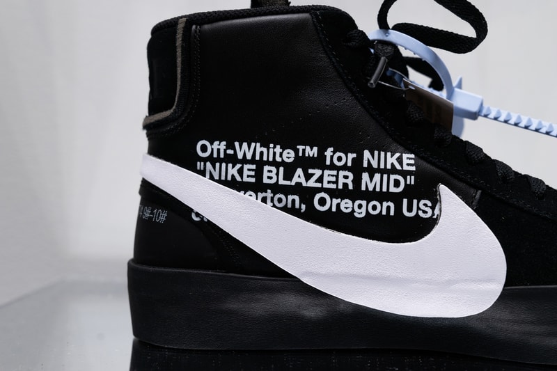 Off-White Nike Blazer Spooky Pack Closer Look blazer orange black collaboration release drop date cop purchase buy sale sell all hallows eve grim reepers name official confirm high