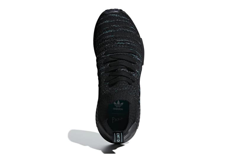 Parley x adidas NMD_R1 "Core Black/Blue Spirit" release date sneaker recycled plastic info price black blue green parley for the oceans