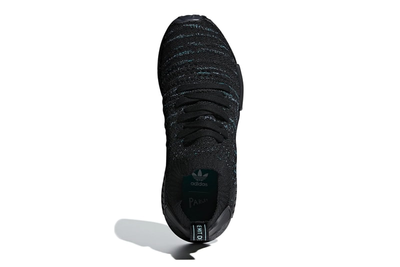 Parley x adidas NMD_R1 "Core Black/Blue Spirit" release date sneaker recycled plastic info price black blue green parley for the oceans