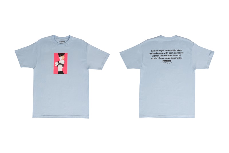 Patrick Nagel PLEASURES Capsule Collection Arrested Salon Destination Blindfold Short Long Sleeve T Shirt Hoodie Crewneck Alex James
