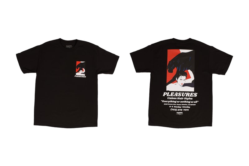 Patrick Nagel PLEASURES Capsule Collection Arrested Salon Destination Blindfold Short Long Sleeve T Shirt Hoodie Crewneck Alex James