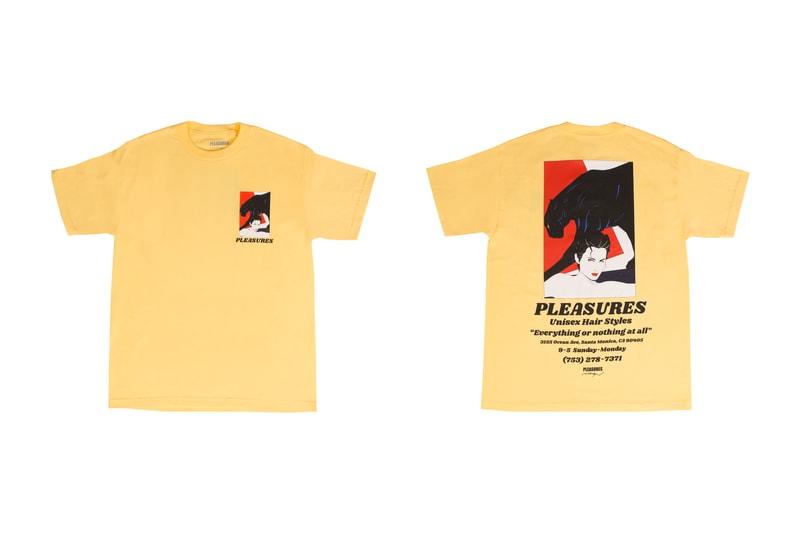 Patrick Nagel PLEASURES Capsule Collection Arrested Salon Destination Blindfold Short Long Sleeve T Shirt Hoodie Crewneck Alex James