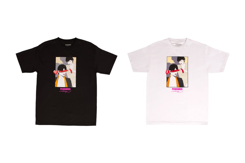Patrick Nagel PLEASURES Capsule Collection Arrested Salon Destination Blindfold Short Long Sleeve T Shirt Hoodie Crewneck Alex James