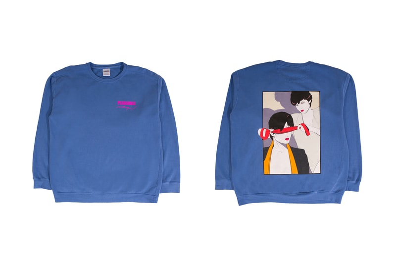 Patrick Nagel PLEASURES Capsule Collection Arrested Salon Destination Blindfold Short Long Sleeve T Shirt Hoodie Crewneck Alex James