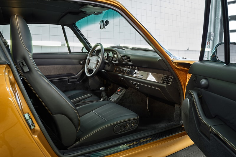 porsche 1998 911 turbo 993 project gold restoration upgrade body 450 horsepower flat six engine golden yellow metallic paint job exclusive auction october 27 2018 sothebys