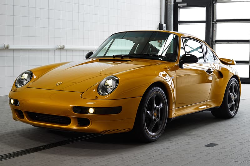 porsche 1998 911 turbo 993 project gold restoration upgrade body 450 horsepower flat six engine golden yellow metallic paint job exclusive auction october 27 2018 sothebys